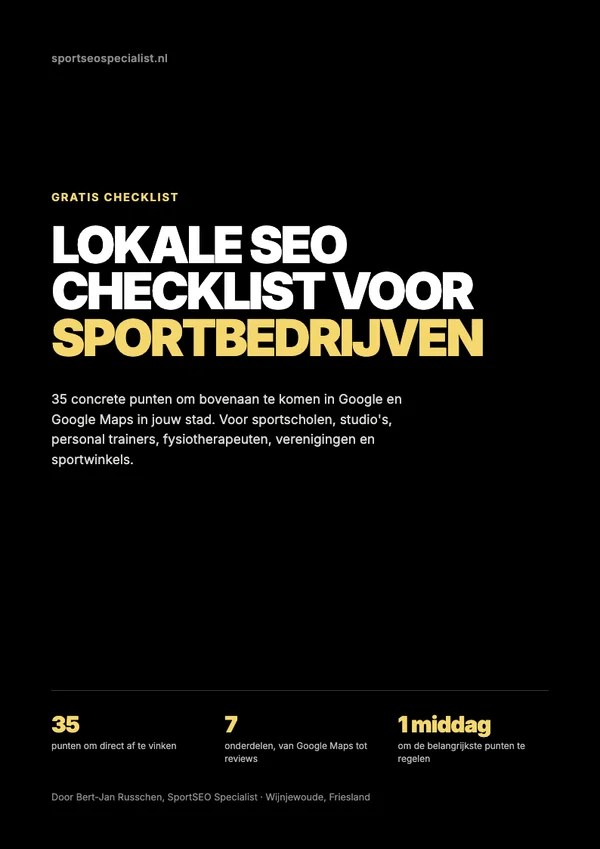 Voorkant van de Lokale SEO-checklist voor sportbedrijven