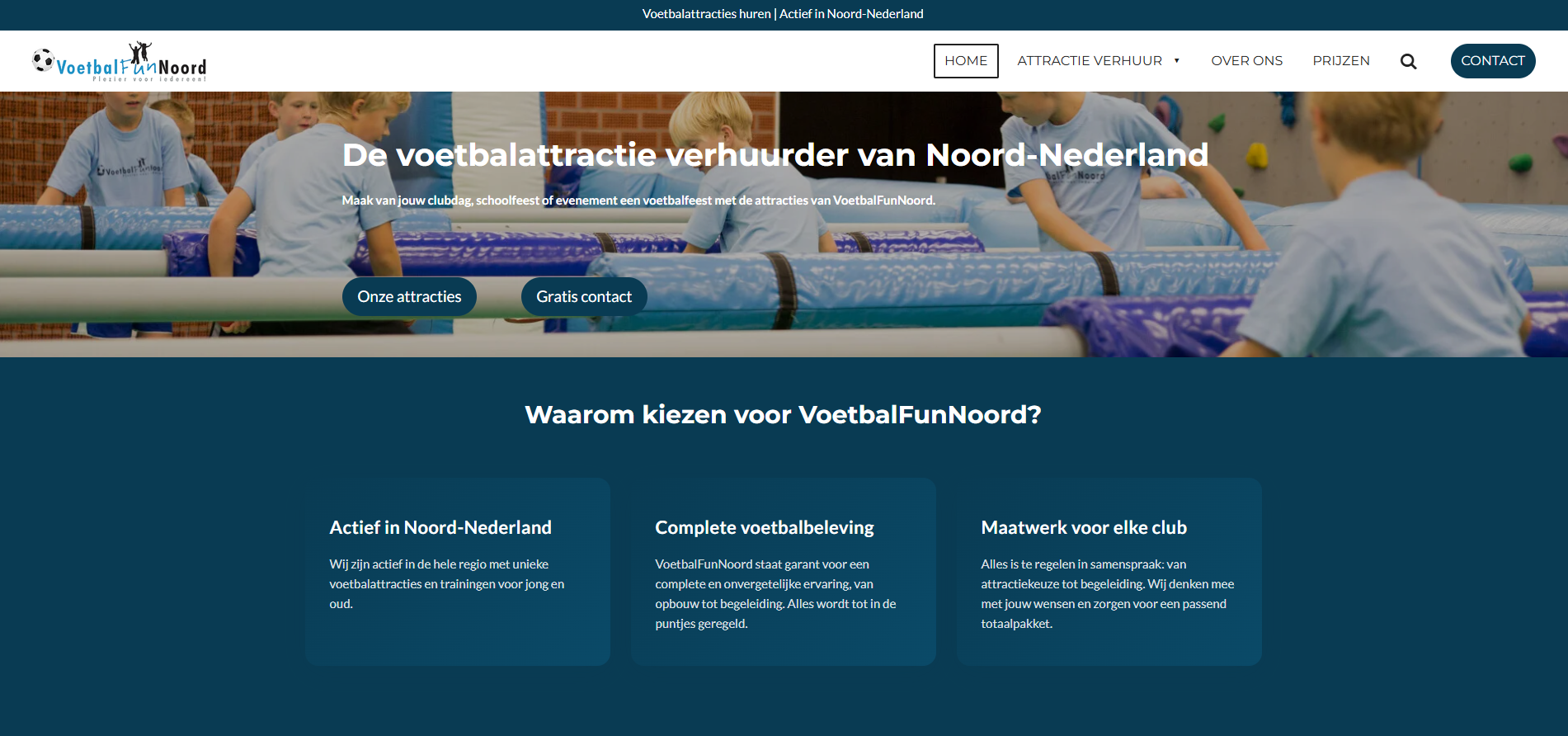 Voetbal Fun Noord website